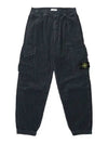 Corduroy Cotton Cargo Straight Pants Grey - STONE ISLAND - BALAAN 2