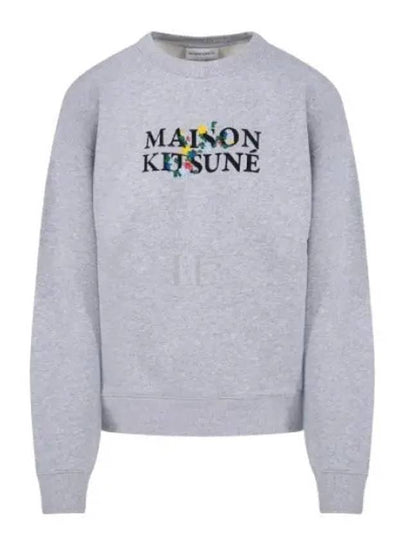 Flowers Comfort Sweatshirt Light Grey Melange - MAISON KITSUNE - BALAAN 2