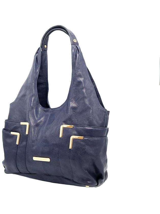 Michael Kors 30H91BRT3L Navy Saffiano Gold Shoulder Bag - MICHAEL KORS - BALAAN 3