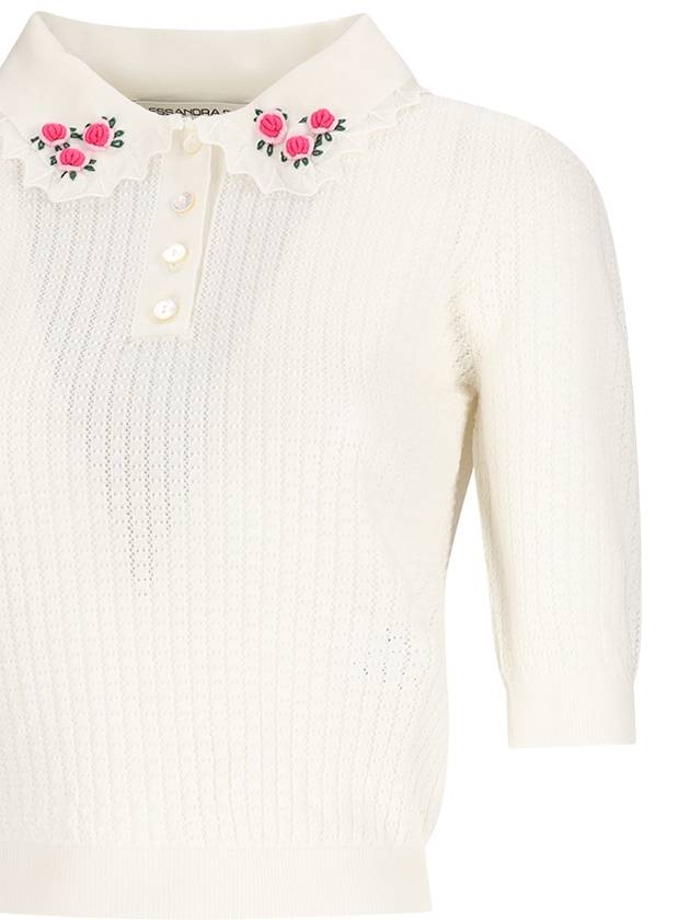 WOOL LACE KNIT JUMPER WITH EMBROIDERY - ALESSANDRA RICH - BALAAN 3