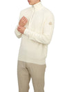 Cotton Cashmere Half Zip Knit Top White - MONCLER - BALAAN 6