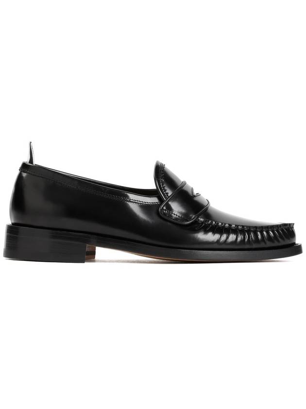 Pleated Leather Penny Loafers Black - THOM BROWNE - BALAAN 2