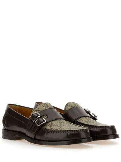 Leather GG Fabric Insert Loafers Dark Brown - GUCCI - BALAAN 2