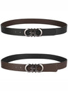 Gancini Reversible Adjustable Leather Belt Black Dark Brown - SALVATORE FERRAGAMO - BALAAN 10