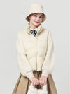 Women s Wool Fabric Patch Down Padded Ivory Jacket DO6242JP13 - DOYOUKNOWMC GOLF WEAR - BALAAN 1