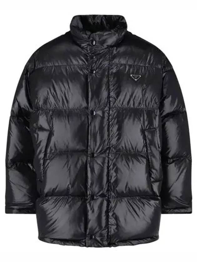 Triangle Logo Nylon Padded Jacket Black - PRADA - BALAAN 2