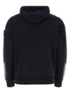 Tape For Print Brushed Cotton Fleece Hoodie Navy - STONE ISLAND - BALAAN 3