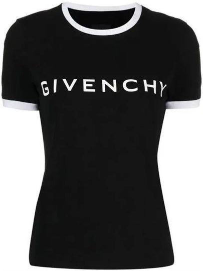 Archetype Slim Fit Cotton Short Sleeve T-Shirt Black - GIVENCHY - BALAAN 2