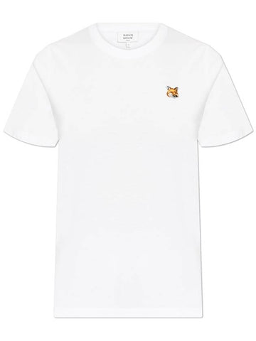 Maison Kitsuné T-shirt With Logo Patch, Women's, White - MAISON KITSUNE - BALAAN 1