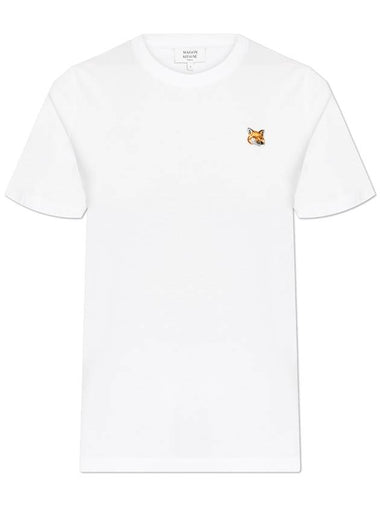 Maison Kitsuné T-shirt With Logo Patch, Women's, White - MAISON KITSUNE - BALAAN 1