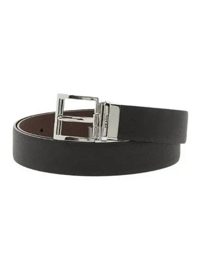 Two-Tone Reversible Saffiano Belt Black Brown - PRADA - BALAAN 2