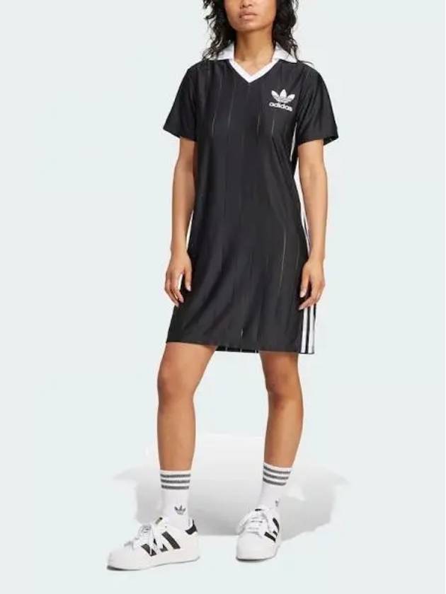 Adicolor 3 Stripe Pinstripe Short Dress Black - ADIDAS - BALAAN 2