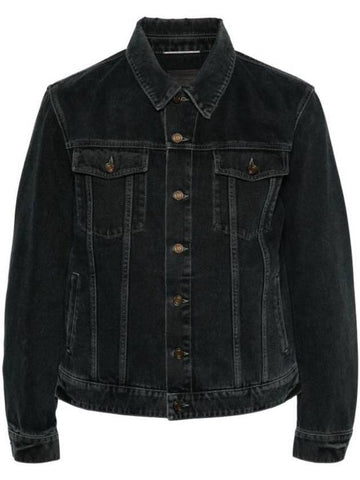 Pocket Denim Jacket Black - SAINT LAURENT - BALAAN 1