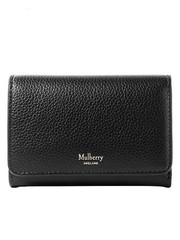 Continental Tri-Fold Classic Grain Half Wallet Black - MULBERRY - BALAAN.