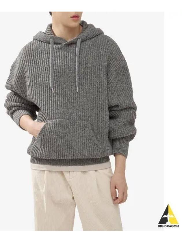 Wool Viscose Hoodie Grey - AMI - BALAAN 2