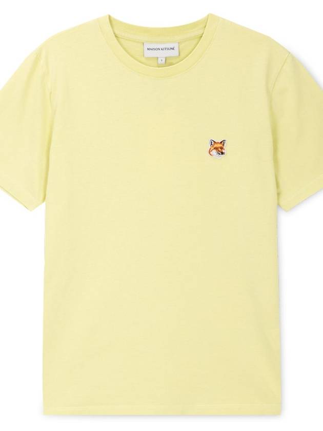 Women s Fox Head Chalk Yellow Short Sleeve T Shirt LW00105KJ0008 CY - MAISON KITSUNE - BALAAN 3