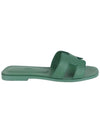 Oran Leather Sandals Green - HERMES - BALAAN 3