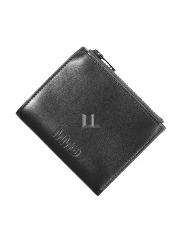 Logo Zip-Up Round Bi-Fold Half Wallet Black - MAISON MARGIELA - BALAAN 2