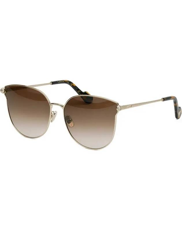 Sunglasses LNV122SLB 740 Brown Metal Frame Cat Eye Round Overfit - LANVIN - BALAAN 7