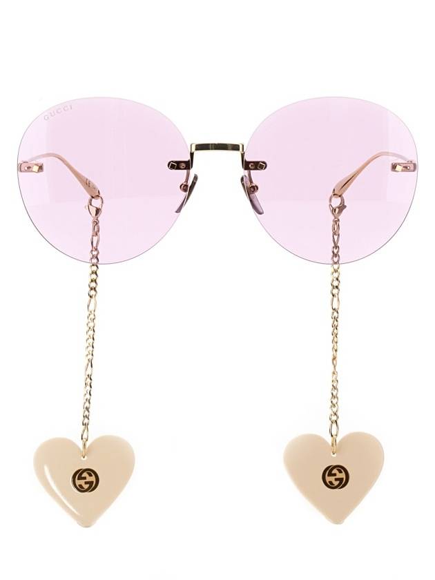 round frame gold metal sunglasses pink - GUCCI - BALAAN 3