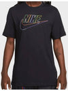 Sportswear Logo Print Club Short Sleeve T-Shirt Black - NIKE - BALAAN 3