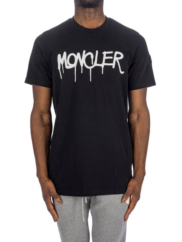 Logo Print Short Sleeve T-Shirt Black - MONCLER - BALAAN 2