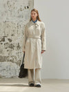 Minnie wearing ANC SINGLE TRENCH COAT BEIGE - ANOETIC - BALAAN 8