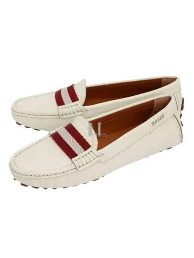 Leather Logo Driving Shoes White - BALLY - BALAAN 2