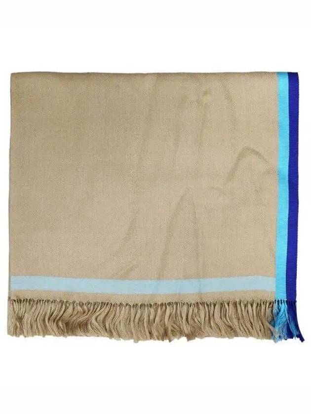 Striped Cashmere Silk Muffler Beige - ALEXANDER MCQUEEN - BALAAN 2