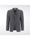 Plain Weave Suiting 4 Bar Classic Sport Jacket Dark Grey - THOM BROWNE - BALAAN 4