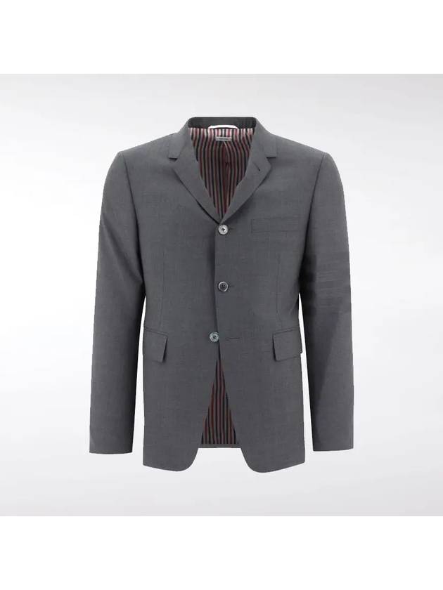 Plain Weave Suiting 4 Bar Classic Sport Jacket Dark Grey - THOM BROWNE - BALAAN 4