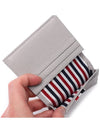 4 Bar Applique Stripe Double Card Holder Pastel Green - THOM BROWNE - BALAAN 7