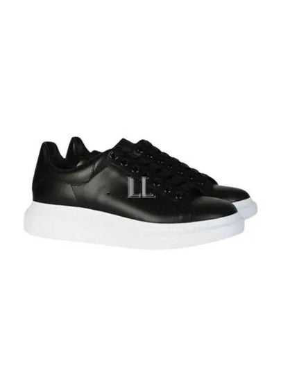 Oversized Leather Low Top Sneakers Black - ALEXANDER MCQUEEN - BALAAN 2