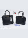 Triangle Logo Saffiano Medium Tote Bag Black - PRADA - BALAAN 8