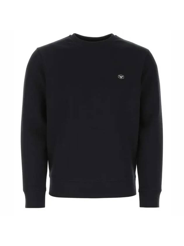 Logo Stretch Cotton Blend Sweatshirt Black - EMPORIO ARMANI - BALAAN 1