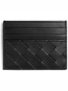 Intrecciato Leather Card Wallet Black - BOTTEGA VENETA - BALAAN 4