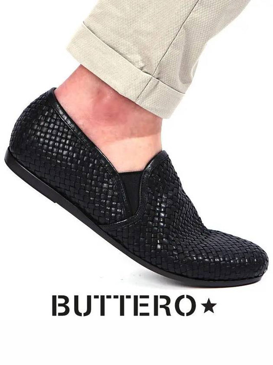 Leather Slip-Ons Black - BUTTERO - BALAAN.