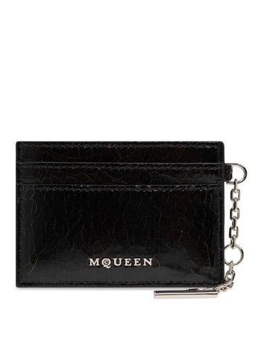 Alexander McQueen Calf Leather Cardholder With Logo Lettering - ALEXANDER MCQUEEN - BALAAN 1