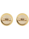 Kira Enamel Circle Stud Earrings White Gold - TORY BURCH - BALAAN 4