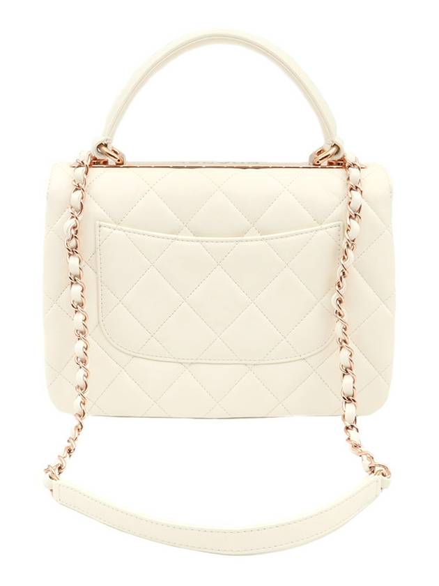 White Lambskin Champagne Gold Trendy CC Top Handle Flap 2WAY A92236 - CHANEL - BALAAN 3