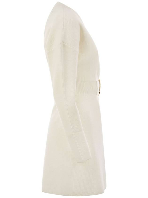 Viscose Manteau Dress with Maxi Buckle - ELISABETTA FRANCHI - BALAAN 3