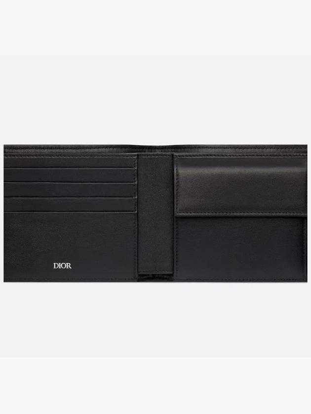 Oblique Jacquard Compact Coin Half Wallet Beige Black - DIOR - BALAAN 5