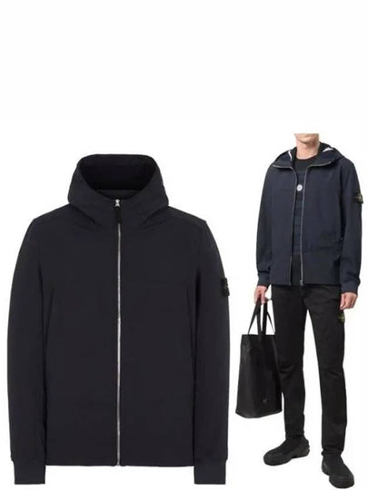 Soft Shell Brushed Lining Zip Up Hoodie Navy - STONE ISLAND - BALAAN 2