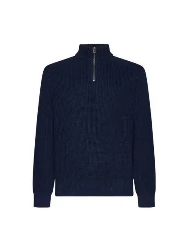 Mock Neck Half Zip-Up Knit Top Navy - A.P.C. - BALAAN 2