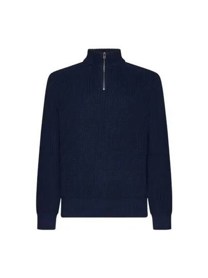 Mock Neck Half Zip-Up Knit Top Navy - A.P.C. - BALAAN 2