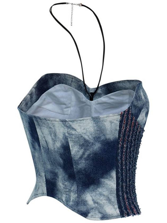 DENIM CORSET TUBE TOP DEEP BLUE - DON’T ASK MY PLAN - BALAAN 2