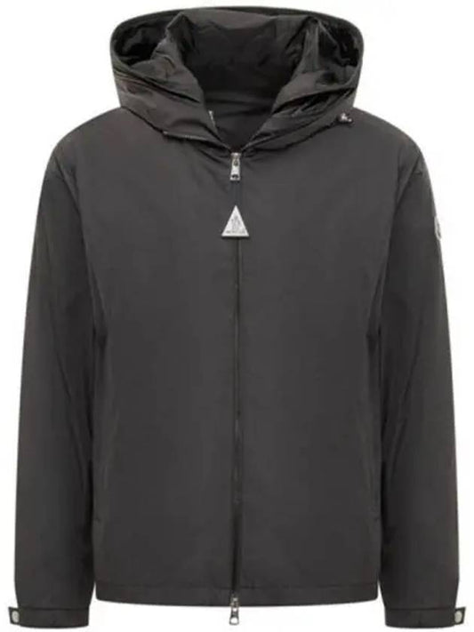 Traverse Logo Patch Hood Windbreaker Black Men s Jacket 270360 - MONCLER - BALAAN 1