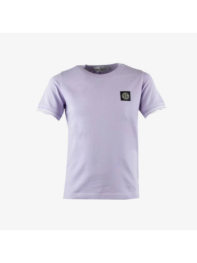 Kids Logo Patch Short Sleeve T-Shirt Purple - STONE ISLAND - BALAAN 1