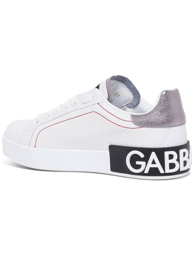 Portofino Silver Tab Low Top Sneakers White - DOLCE&GABBANA - BALAAN 4