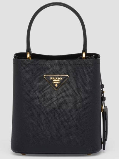 Panier Saffiano Leather Small Tote Bag Black - PRADA - BALAAN 2